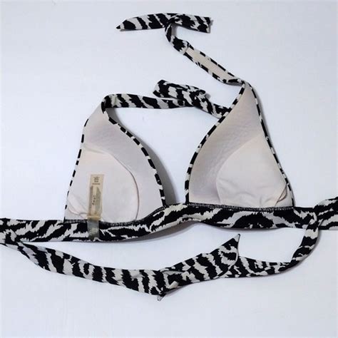 Zebra Print Halter Bikini Top 